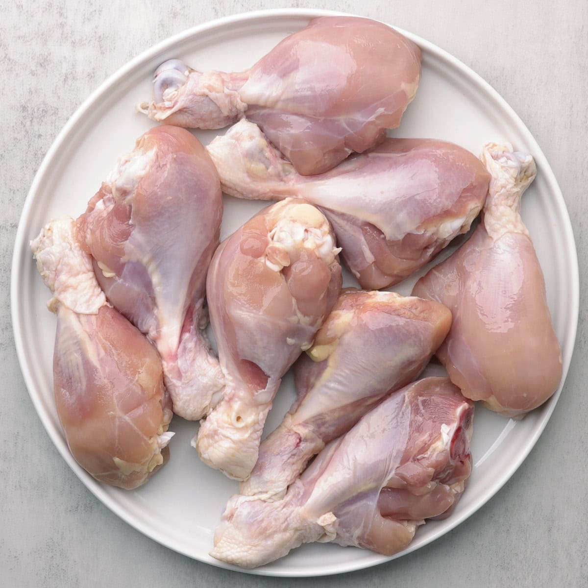 A plate of skinned drumsticks.